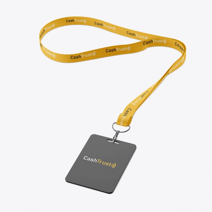 Cashtrust logo on a access card and Lanyard