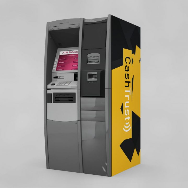 CashTrust logo on side of a atm mockup
