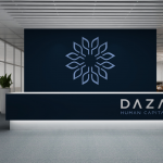 Daza HC Logo on Reception wallpaper and reception desk
