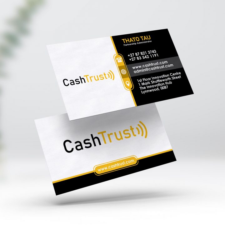 CashTrust business card design mockup